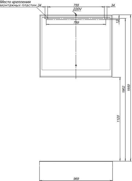 Изображение товара Зеркало Aquanet Милан 100 LED / 306372 (белый глянец)
