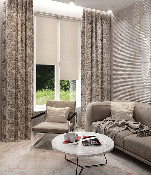 Изображение товара Рулонная штора LEGRAND Ривера 140x175 / 58096368 (жемчужный)