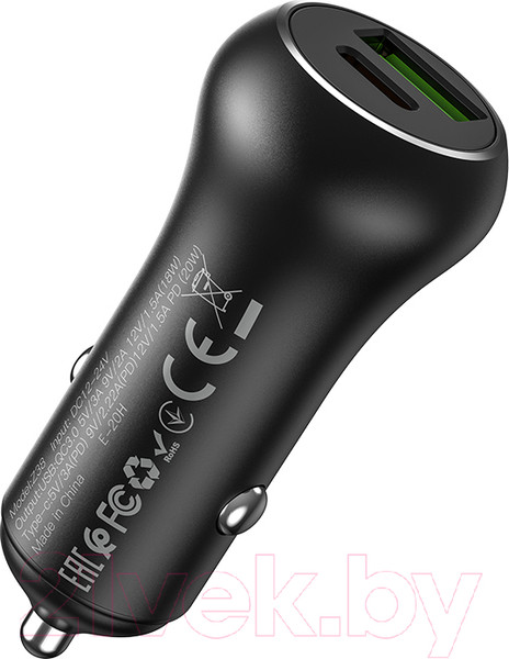 Изображение товара Зарядное устройство автомобильное Hoco Z38 (черный)