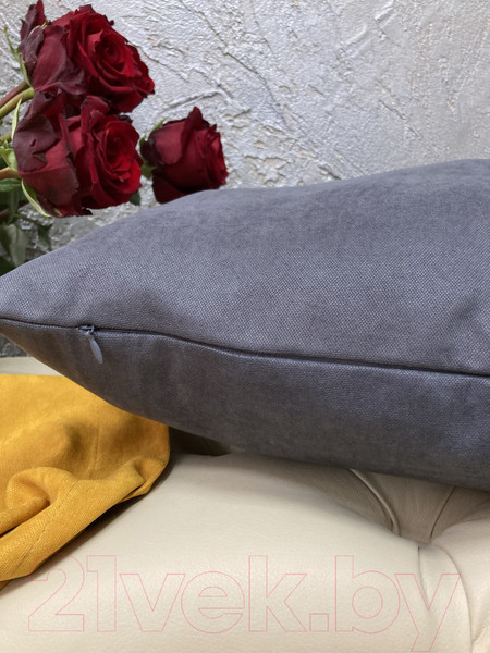 Изображение товара Наволочка декоративная Ника Зварико 7774545 45x45 (темно-серый/графит, 300)