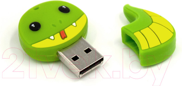 Изображение товара USB flash накопитель Mirex Snake Green 16GB (13600-KIDSNG16)
