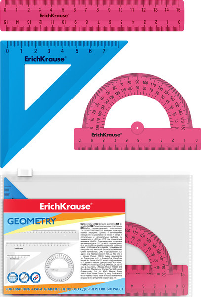 Изображение товара Набор для черчения Erich Krause Bubble Gum / 57929 (3пр, ассорти)