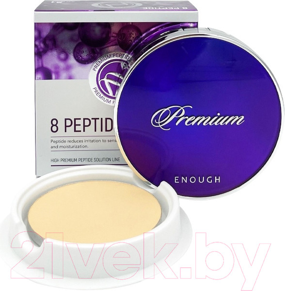Изображение товара Пудра компактная Enough 8 Peptide Premium Two Way Cake SPF50+ PA+++ тон 21 (2х13г)
