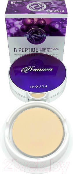 Изображение товара Пудра компактная Enough 8 Peptide Premium Two Way Cake SPF50+ PA+++ тон 21 (2х13г)