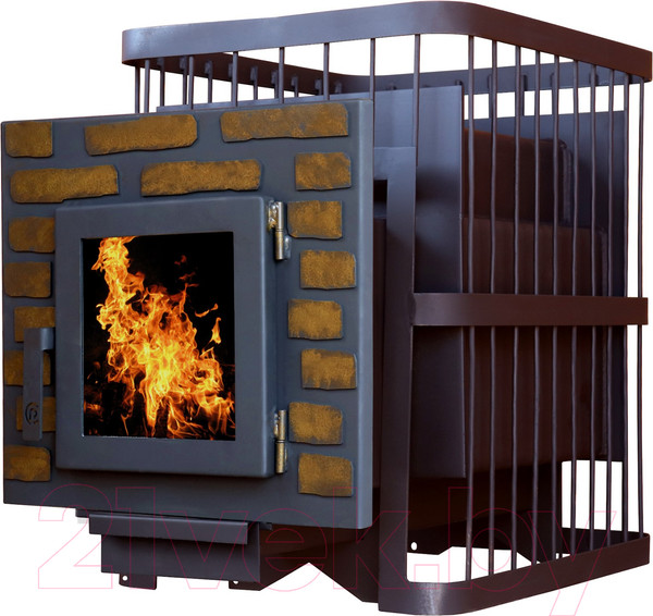 Изображение товара Печь-каменка КомфортПром Ретро Декор Сталь дверь со стеклом 10221165