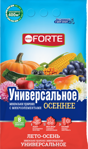Изображение товара Удобрение Bona Forte Forte с микроэлементами Универсальное лето-осень BF23010151 (2.5кг)