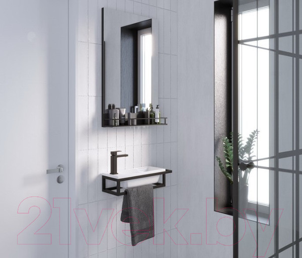 Изображение товара Консоль для ванной Grossman Метрис 105002 (правый, черный)