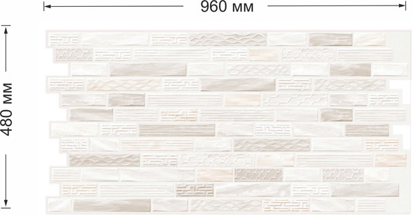 Изображение товара Панель ПВХ Grace Листовая плитка Калипсо (960х480х0.35мм)