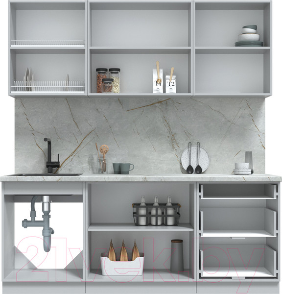 Изображение товара Кухонный гарнитур Интерлиния Берес 2.0Б (дуб английский/бискайская сосна)