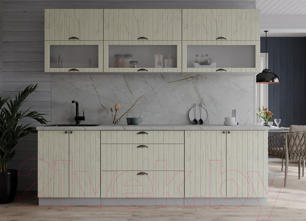 Изображение товара Кухонный гарнитур Интерлиния Берес 2.2Б (дуб снежный/серый каспий)