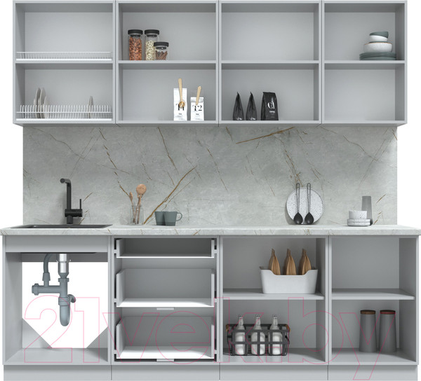 Изображение товара Кухонный гарнитур Интерлиния Берес 2.3Б (дуб английский/бискайская сосна)