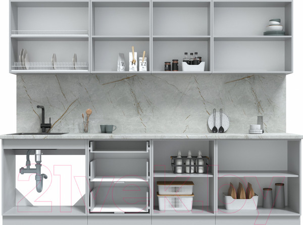 Изображение товара Кухонный гарнитур Интерлиния Берес 2.8Б  (дуб английский/бискайская сосна)