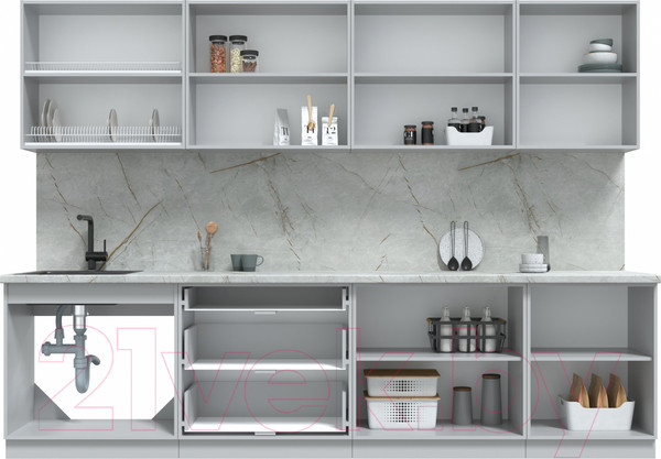 Изображение товара Кухонный гарнитур Интерлиния Берес 3.0Б (дуб английский/бискайская сосна)