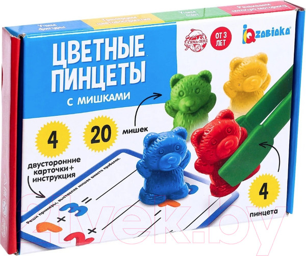 Изображение товара Сортер Zabiaka Цветные пинцеты с мишками / 6900016