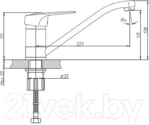Изображение товара Смеситель Vigro VG904 (серый)