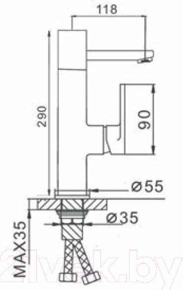 Изображение товара Смеситель Ekko E1083-22 (серый)