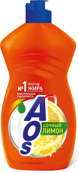 Изображение товара Средство для мытья посуды Aos Лимон (450мл)
