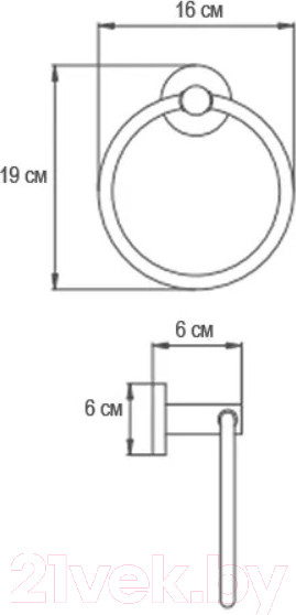 Изображение товара Кольцо для полотенца Ekko E3804 (хром/белый)