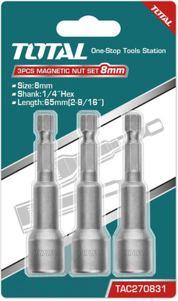 Изображение товара Набор головок слесарных TOTAL TAC270831 (3шт)