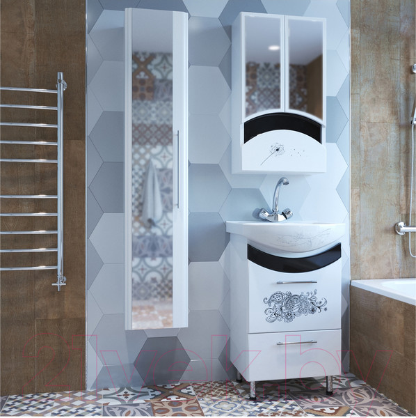 Изображение товара Шкаф с зеркалом для ванной Mixline Радуга 46 528041 (одуванчик)