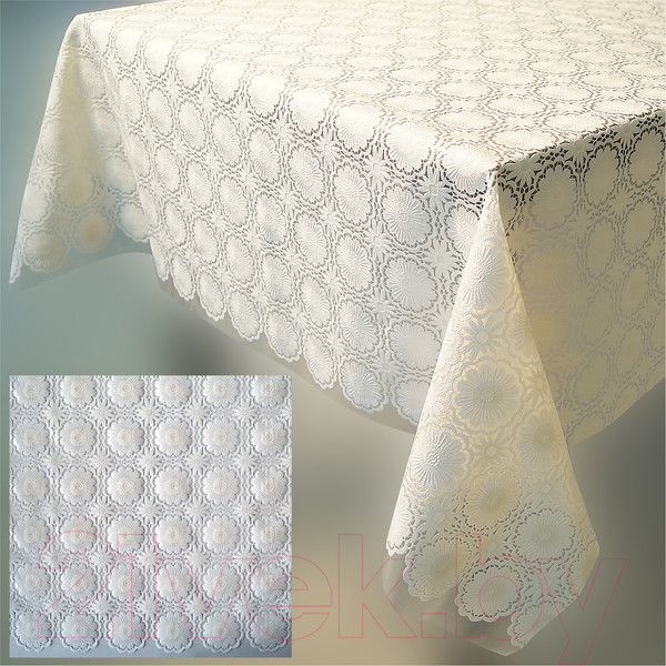 Изображение товара Скатерть Вилина Элегия 135см / 7054-005 (белый)