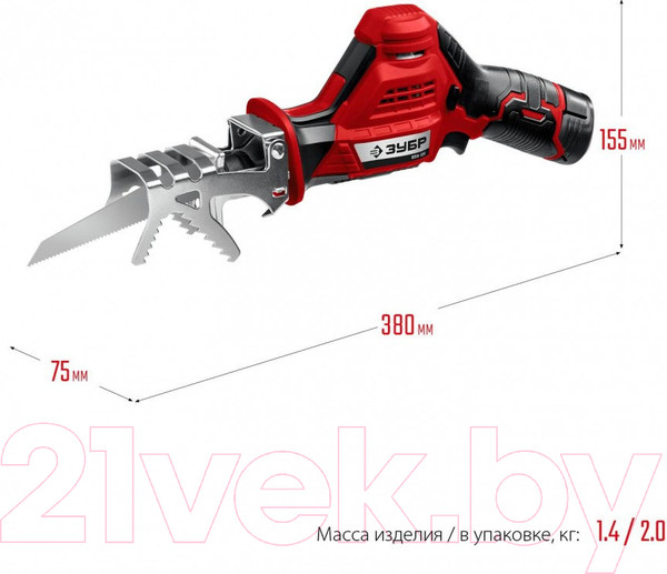 Изображение товара Сабельная пила Зубр СПЛ-125-22