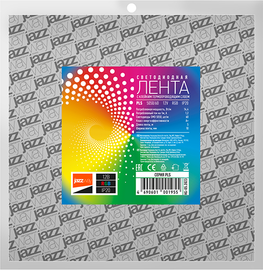 Изображение товара Светодиодная лента JAZZway PLS 5050/60-12V RGB 14.4Вт/м IP20 / 1001955 (5м)