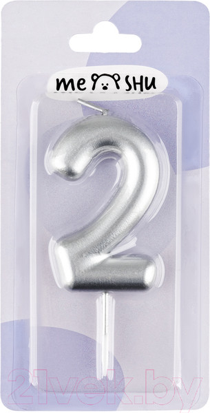Изображение товара Свеча для торта Meshu Цифра 2 / MS_59716 (серебристый)