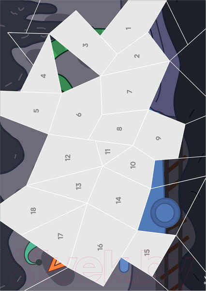 Изображение товара Развивающая книга Мозаика-Синтез Три кота. Рисуем наклейками по номерам. День страшилок / МС12677