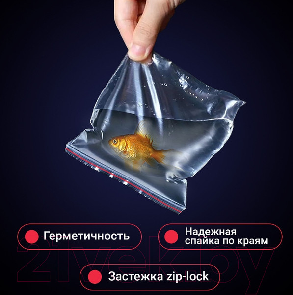 Изображение товара Комплект пакетов-слайдеров Brauberg Extra. Zip Lock / 608176 (100шт)