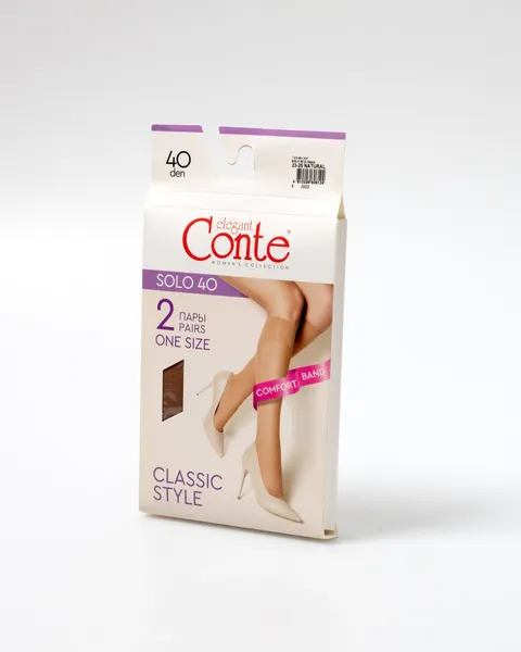 Изображение товара Гольфы Conte Solo 40 (р.36-39, natural, 2 пары)