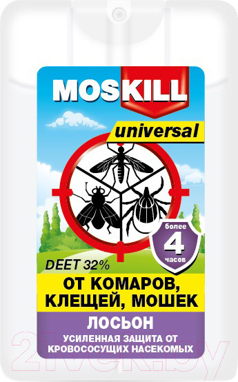 Изображение товара Спрей от насекомых Москилл Лосьон Универсал от комаров и клещей (20мл)