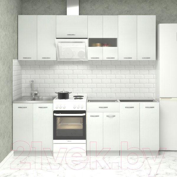 Изображение товара Кухонный гарнитур Mio Tesoro Экстра-лайт 2.2 без столешницы (белый)