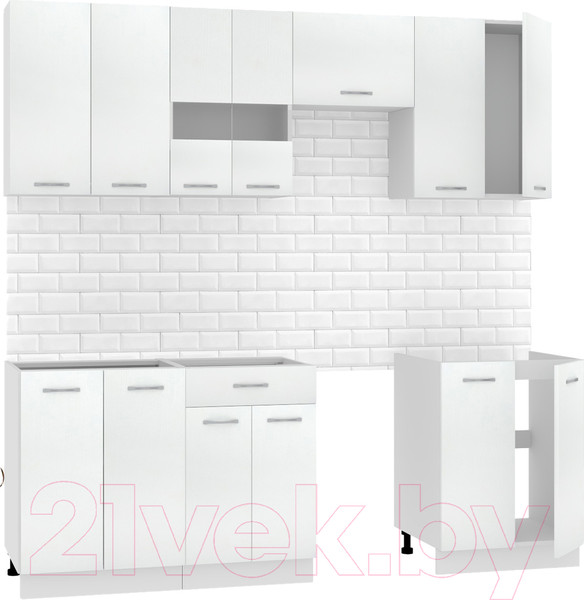 Изображение товара Кухонный гарнитур Mio Tesoro Экстра-лайт 2.2 без столешницы (белый)