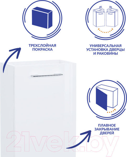 Изображение товара Тумба с умывальником Cersanit Lara + Como 40 / 64228 (со смесителем)