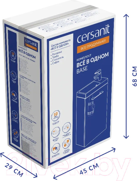 Изображение товара Тумба с умывальником Cersanit Lara + Como 40 / 64228 (со смесителем)