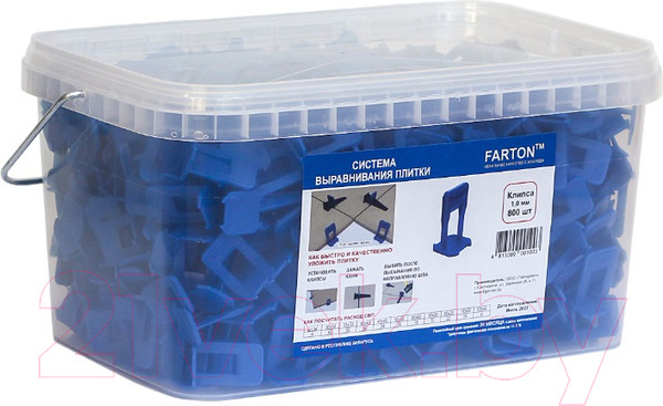 Изображение товара Клипсы для выравнивания плитки Farton 1мм (800шт)