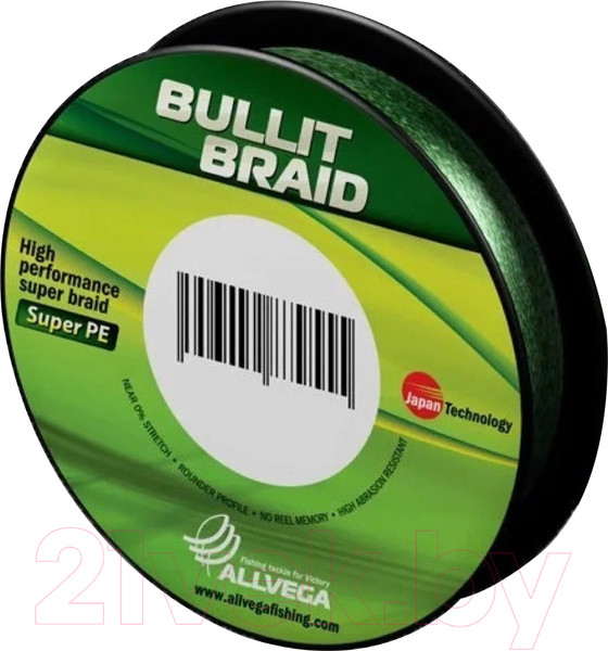 Изображение товара Леска плетеная Allvega Bullit Braid 0.18мм 92м / BB92GR18 (темно-зеленый)