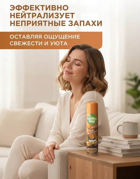 Изображение товара Освежитель воздуха Sunny Day Бодрящий кофе (300мл)