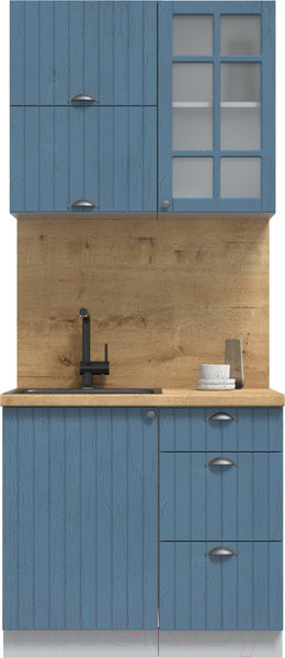 Изображение товара Кухонный гарнитур Интерлиния Берес 0.9Б (дуб лазурный/дуб бунратти)