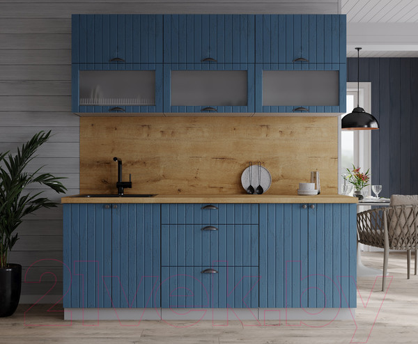 Изображение товара Кухонный гарнитур Интерлиния Берес 1.8Б (дуб лазурный/дуб бунратти)