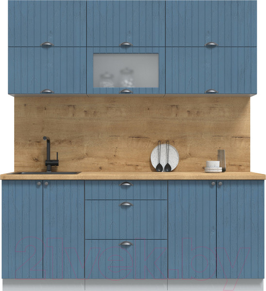 Изображение товара Кухонный гарнитур Интерлиния Берес 1.9Б (дуб лазурный/дуб бунратти)