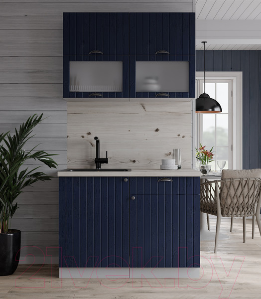 Изображение товара Кухонный гарнитур Интерлиния Берес 1.0Б (дуб королевский/бискайская сосна)