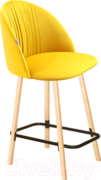 Изображение товара Стул барный Sheffilton SHT-ST35-1/S94-1 (имперский желтый/прозрачный лак/черный муар)