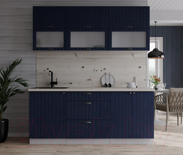 Изображение товара Кухонный гарнитур Интерлиния Берес 1.7Б (дуб королевский/бискайская сосна)