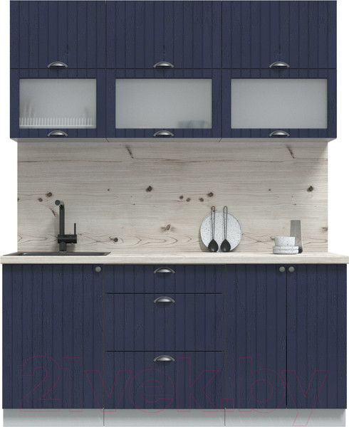 Изображение товара Кухонный гарнитур Интерлиния Берес 1.7Б (дуб королевский/бискайская сосна)