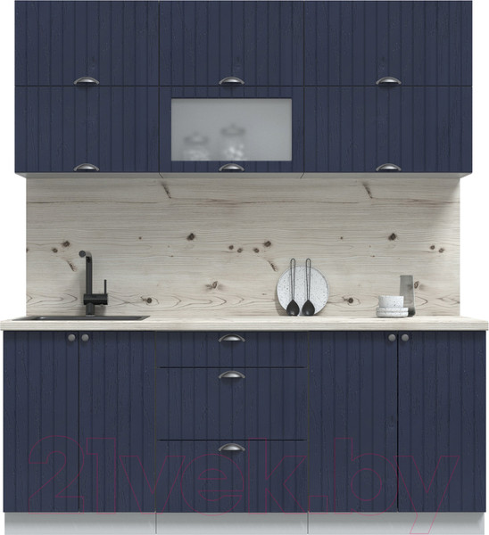 Изображение товара Кухонный гарнитур Интерлиния Берес 1.9Б (дуб королевский/бискайская сосна)