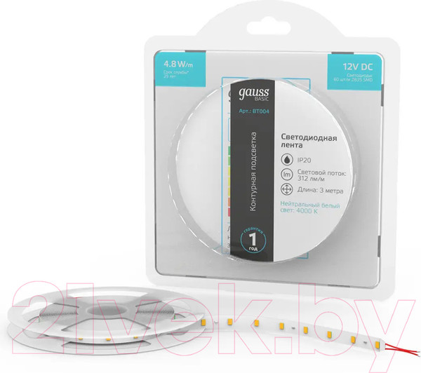 Изображение товара Светодиодная лента Gauss Basic BT004