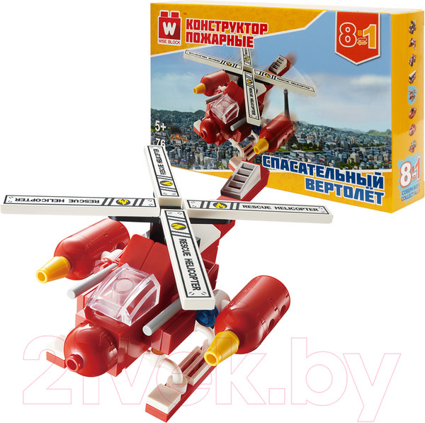 Изображение товара Конструктор Wise Block Спасательный вертолет 8 в 1 / 40426