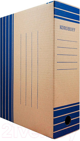 Изображение товара Коробка архивная Koroboff 200мм / оф200б (бурый/синий)